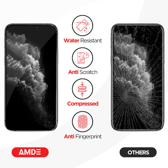 Amdetech 3D Tempered Glass 2buc (iPhone 12 / 12 Pro)