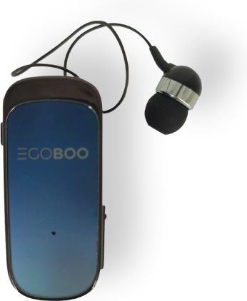 Egoboo Clip&Go Pro In-Ear Bluetooth-Freisprecheinrichtung Kopfhörer Revers Blau