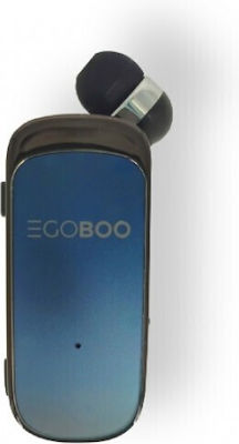 Egoboo Clip&Go Pro In-ear Bluetooth Handsfree Earphone Lapel Blue