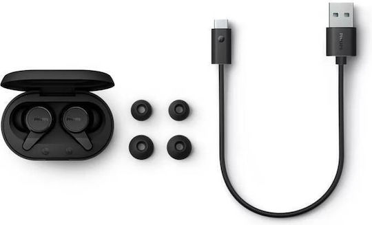 Philips TAT1207 In-Ear Bluetooth-Freisprecheinrichtung Kopfhörer mit Schweißresistenz und Ladeetui Schwarz