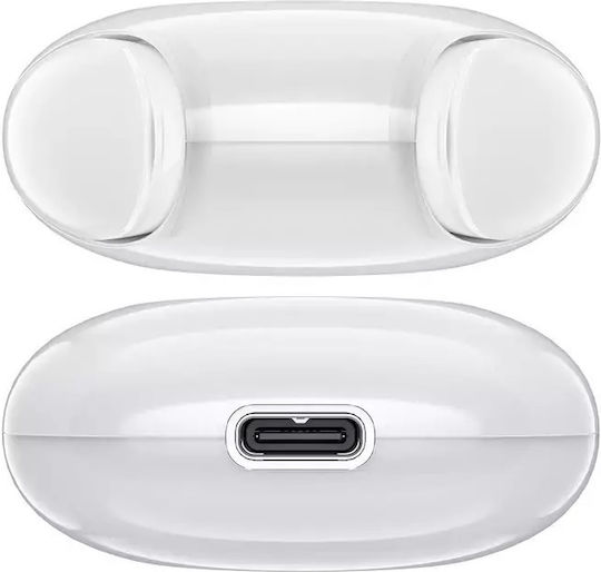 Acefast T9 Crystal (Air) In-ear Bluetooth Handsfree Ακουστικά με Θήκη Φόρτισης Porcelain White
