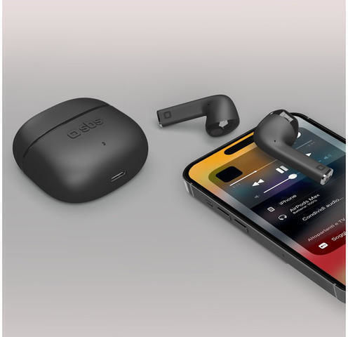 SBS One Color In-ear Bluetooth Handsfree Ακουστικά με Θήκη Φόρτισης Μαύρα