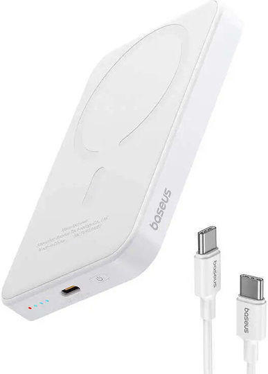 Baseus Mini Power Bank 5000mAh 20W με Θύρα USB-C Λευκό