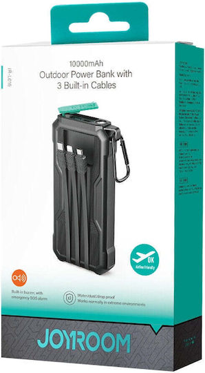 Joyroom JR-L016 Power Bank 10000mAh με Θύρα USB-A και Θύρα USB-C Μαύρο