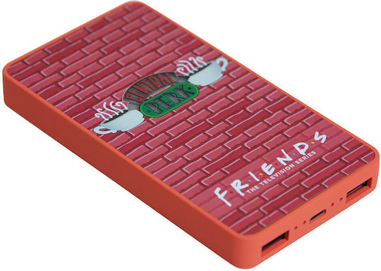 Lazerbuilt Friends Central Perk Power Bank 6000mAh με 2 Θύρες USB-A Ροζ