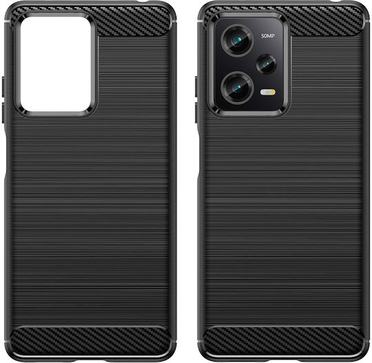 Hurtel Carbon Back Cover Silicone Durable Black (Poco X5)