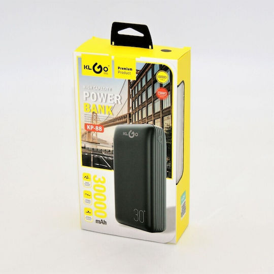 KLGO KP-88 Power Bank 30000mAh με Θύρα USB-A Μαύρο