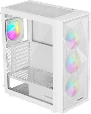 Natec Diaxid 605 Gaming Midi Tower Computer Case with Side Window and RGB Lighting White