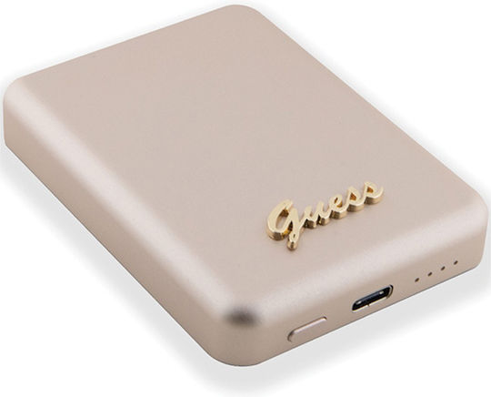 Guess Metal Script Logo MagSafe Power Bank 5000mAh 15W Χρυσό