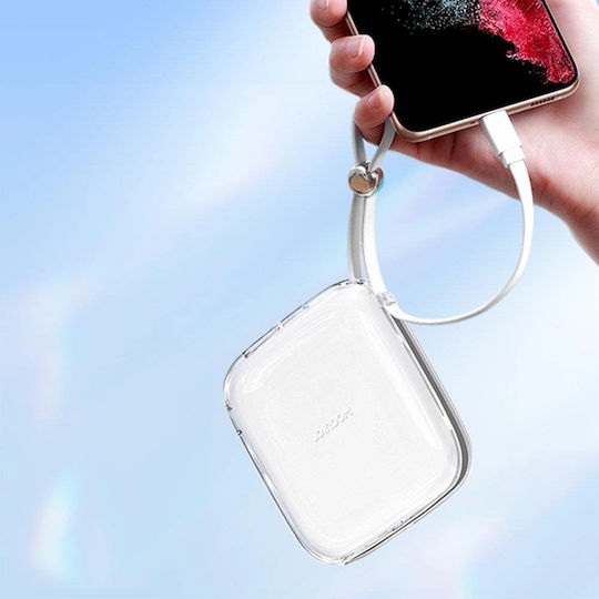 Joyroom Jelly Series JR-L005 Baterie Externă Lightning 10000mAh 12W cu Port USB-C Power Delivery / Încărcare Rapidă Albă