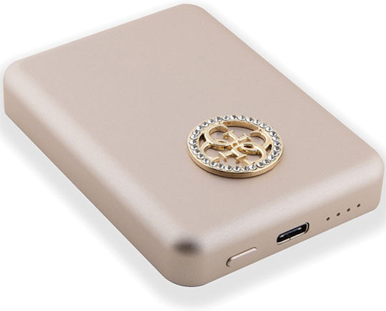 Guess Metal Logo MagSafe Power Bank 5000mAh 15W Gold