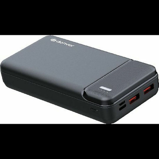 Denver Power Bank 15000mAh mit 2 USB-A Anschlüssen und USB-C Anschluss Schwarz