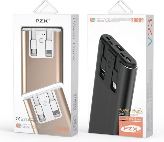 PZX V23 Power Bank 20000mAh с USB-A порт Златист