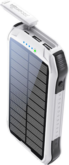 Boompods Neutron Ηλιακό Power Bank 10000mAh με 2 Θύρες USB-A Λευκό