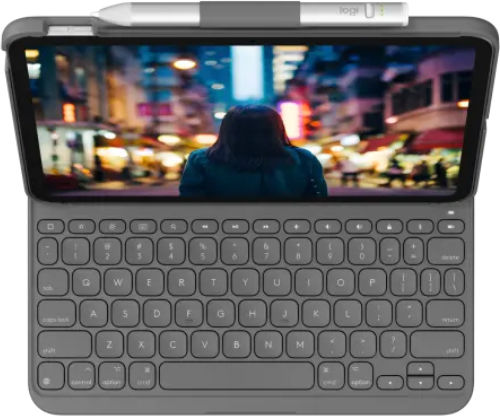Logitech Slim Folio cu tastatură germană Flip Cover cu Tastatură