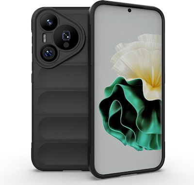 Techsuit Magic Umschlag Rückseite Silikon Schwarz (Huawei Pura 70 Pro)