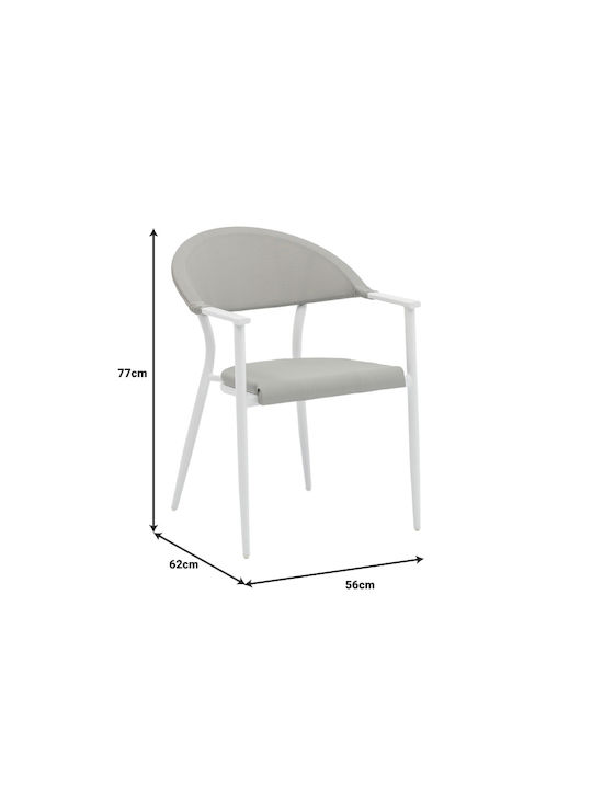 Dining Set for Small Outdoor Spaces Kliton - Pino 3 Pieces White