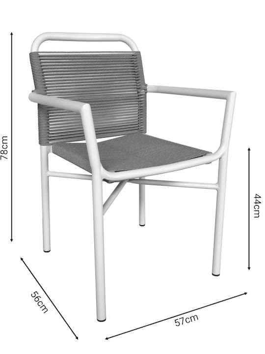 Kliton Clutch 3 Pieces White Dining Room Set for Small Balcony