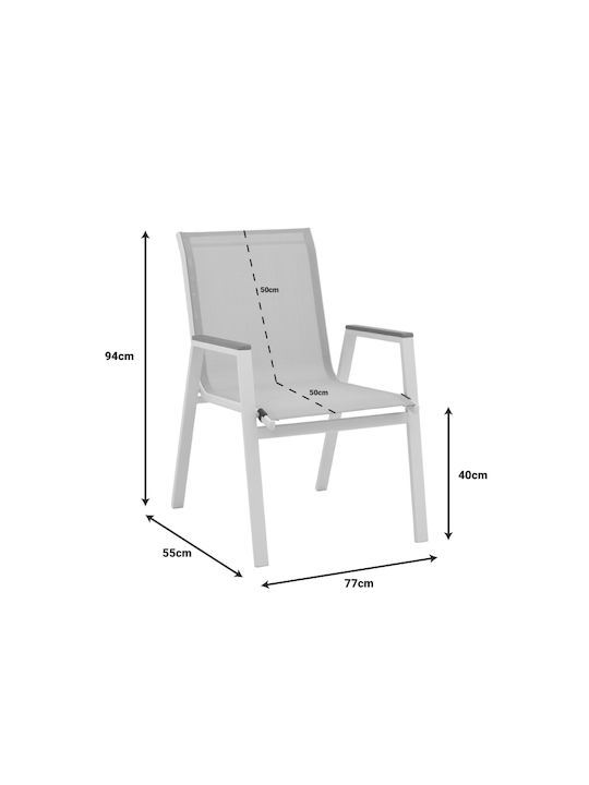 Kliton Azelie Dining Room Set for Small Outdoor Spaces 3 Pieces White