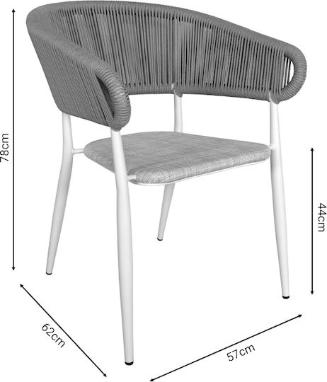 Kliton - Raven 3 Stück Weißes Garten- und Outdoor-Möbelset für kleinen Balkon
