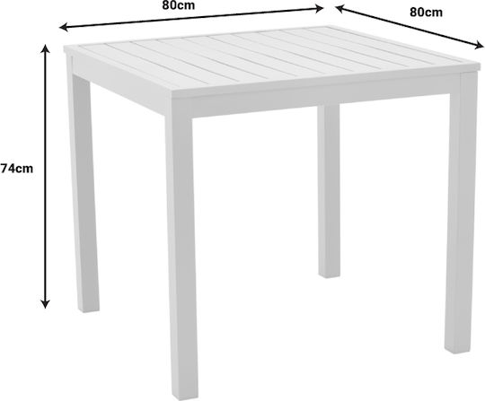 Kloton Pino 3-Teile Speisesaal Für Kleinen Außenraum Weiß