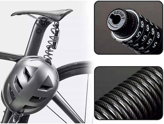 Rockbros T609 Bicycle Cable Lock with Combination Black