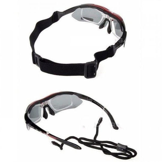 Rockbros Γυαλιά Ποδηλασίας με Μαύρο Σκελετό και Polarized / Διάφανους / Σκούρους Φακούς