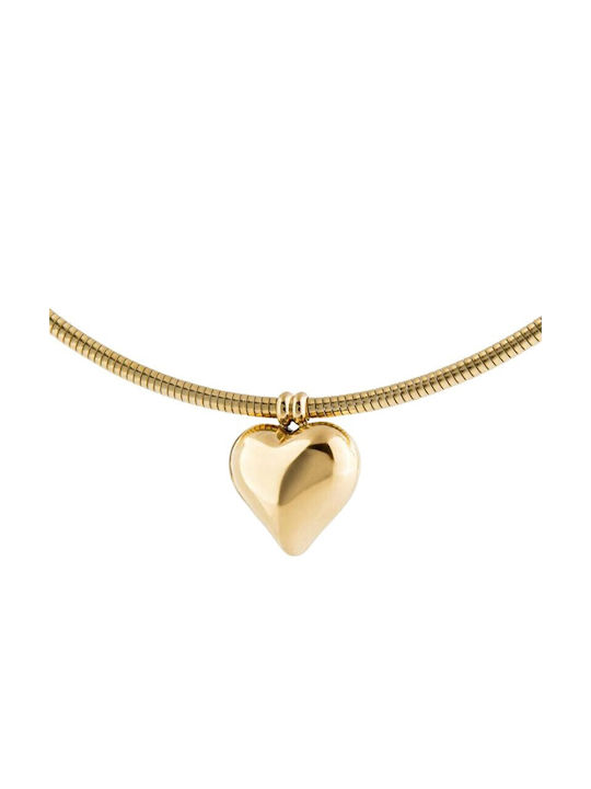 FantazyStores Choker with design Heart from Gold Plated Steel