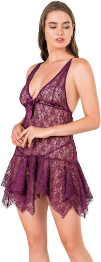 Moongirl 293 Set Babydoll Sexy Babydoll & String Purple