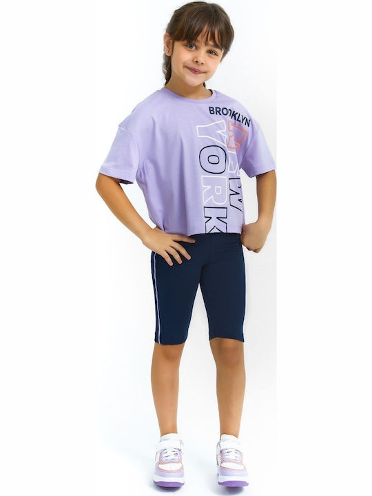 Kinder-Set mit Leggings Sommer 2Stück Flieder