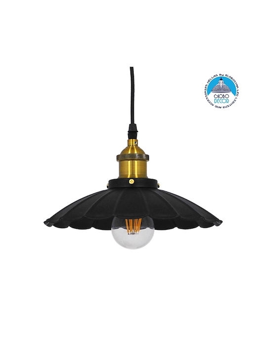 GloboStar Pendant Light Black Bell with Socket E27 25x25cm