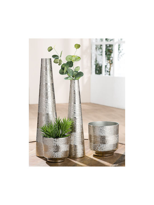 ArteLibre Decorative Vase Silver 12x12x48cm