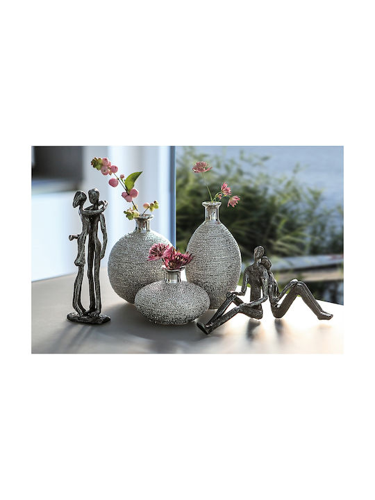 ArteLibre Decorative Vase Silver 9x9x15cm