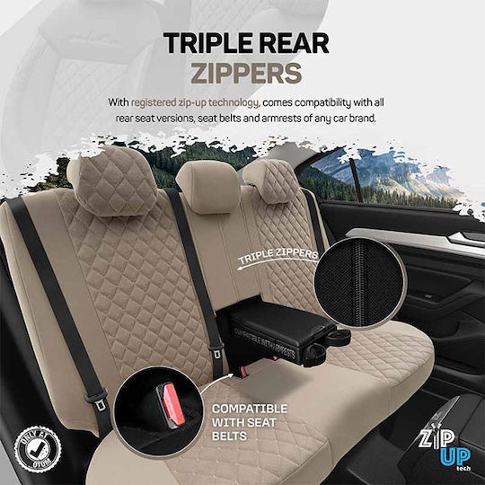 Auto Gs Μπροστινά Πατάκια Universal 2τμχ Μπεζ