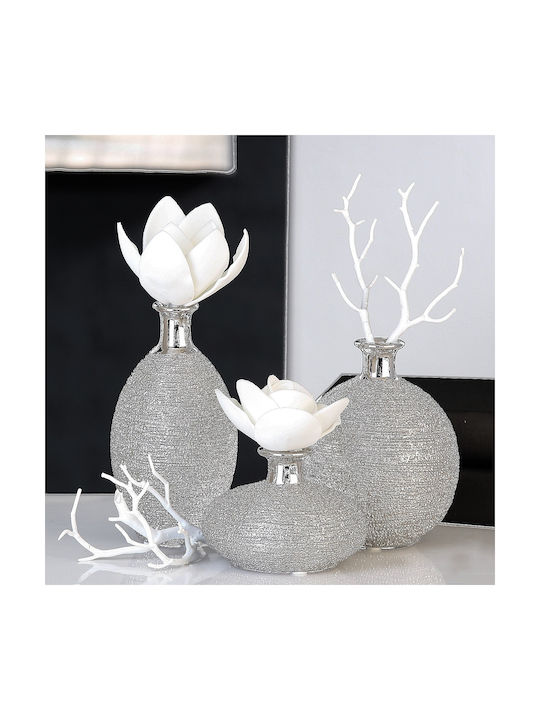 ArteLibre Decorative Vase Silver 9x9x15cm