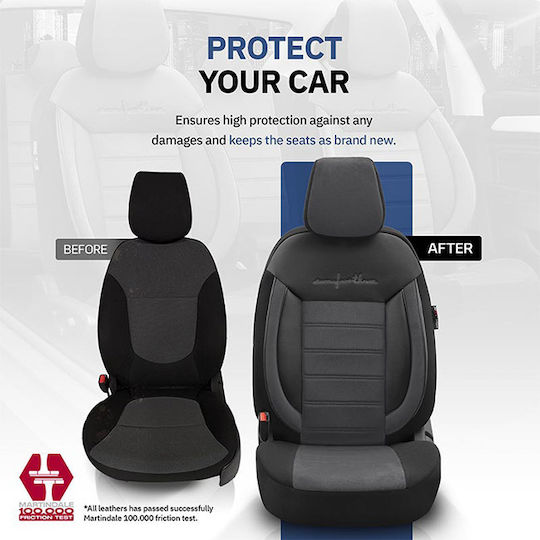 Auto Gs Covorașe Față Universal 2buc din Piele sintetica Negre