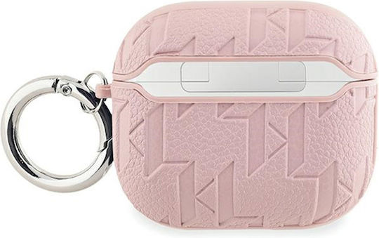 Karl Lagerfeld Case with Hook in Pink color for Apple AirPods 3