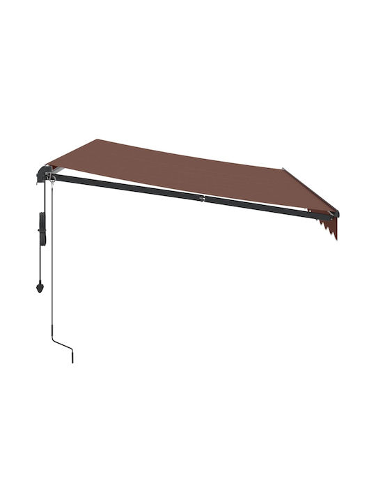 vidaXL Terrace Wall Tent with LED Light and Wind Sensor Brown 3.5x2.5cm