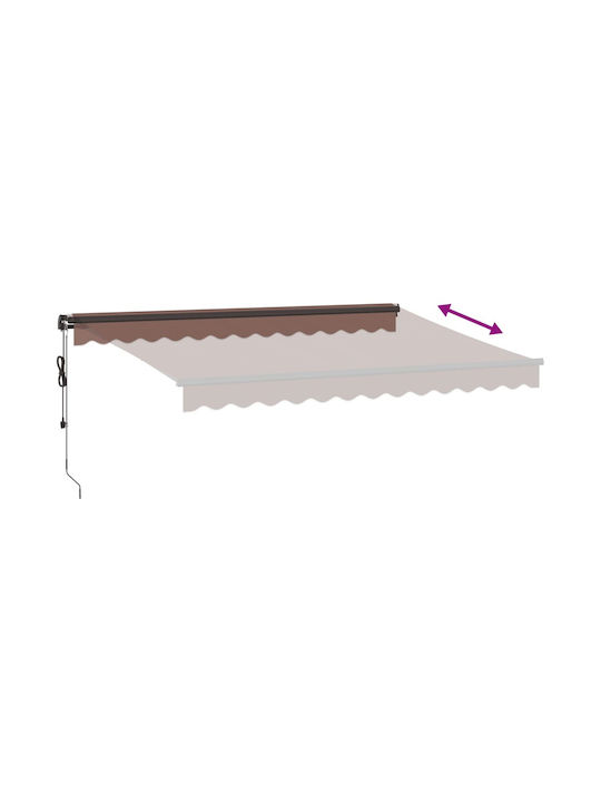 vidaXL Terrace Wall Tent with LED Light and Wind Sensor Brown 3.5x2.5cm