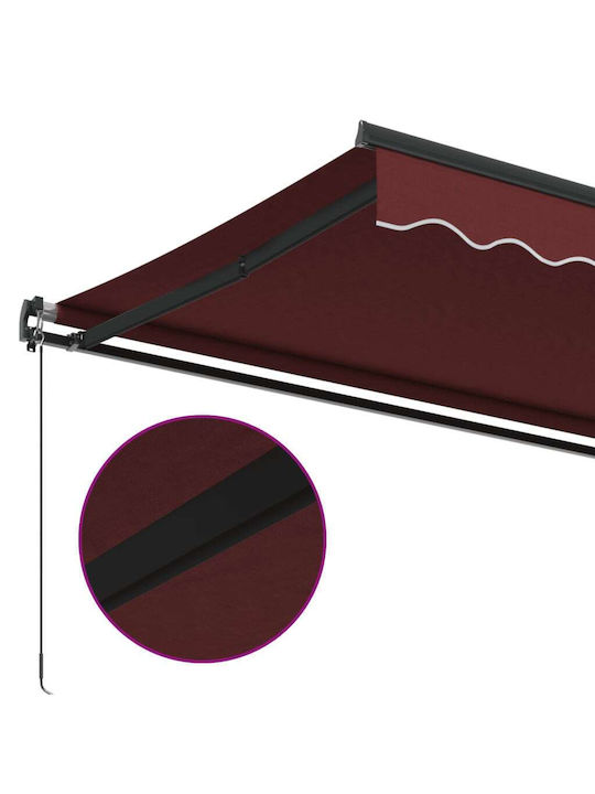 vidaXL Τέντα Βεράντας με Led Μπορντό 4x3m