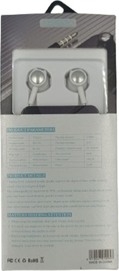 Treqa Ep-745 In-ear Handsfree Ακουστικά με Βύσμα 3.5mm Λευκό