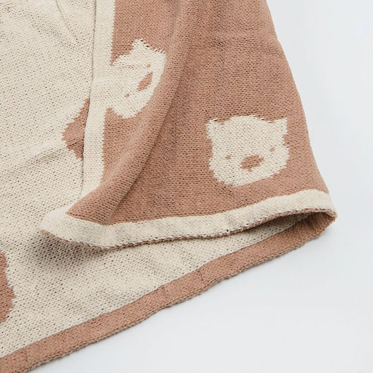 Cool Club Одеяло Детско легло Кафяв с Животно Brown Beige