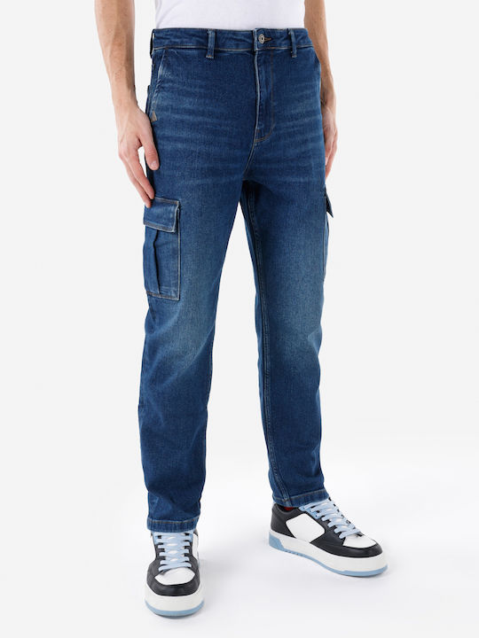 Pantaloni Jeans pentru Bărbați Cargo Blue