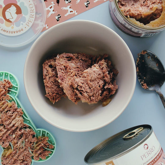 Dog Food Влажна Храна за Кученца в Може да с Свинско месо и Морков без Глутен 410гр