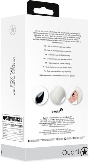 Shots Fox Tail Πρωκτική Σφήνα Medium Λευκή