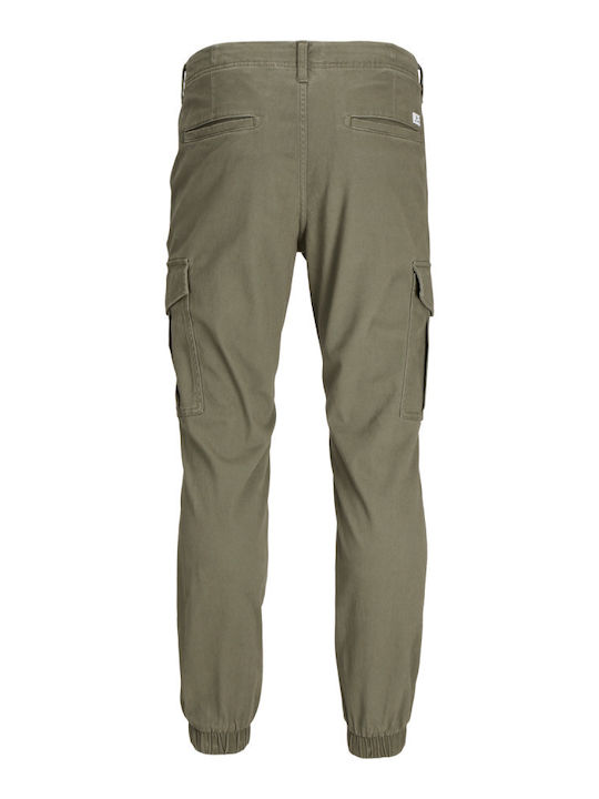 Trousers Cargo Elastic in Slim Fit Dusty Olive