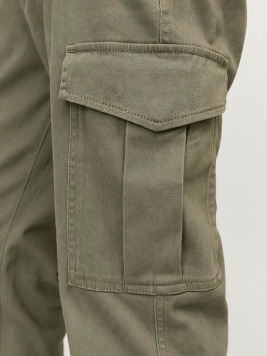 Trousers Cargo Elastic in Slim Fit Dusty Olive