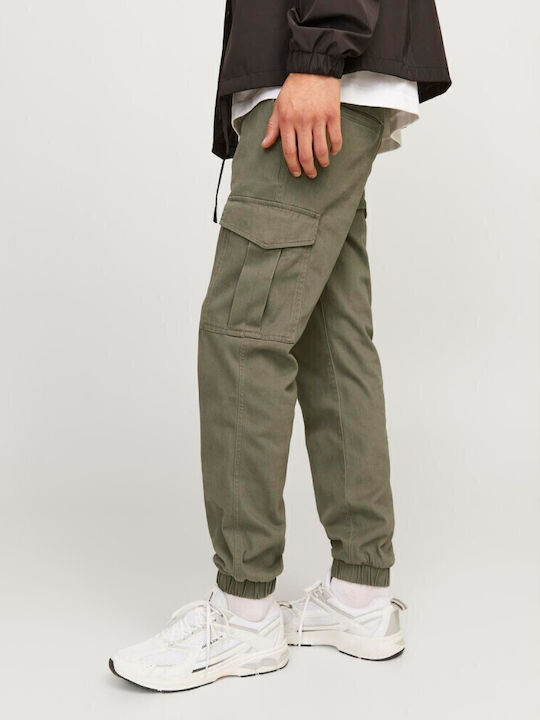 Trousers Cargo Elastic in Slim Fit Dusty Olive