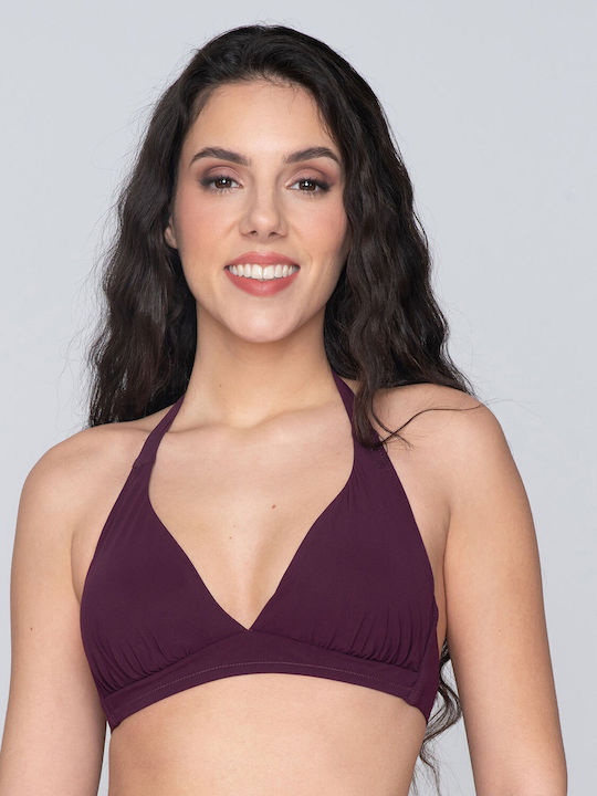 Top bikini triunghiular Blue Sense, ușor căptușit, culoarea vânătă, pentru femei, Luna Splendida 51705