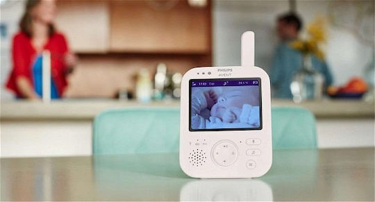 Philips Безжична бебешка монитор система с камера и екран 3.5" , двупосочна комуникация и мелодии